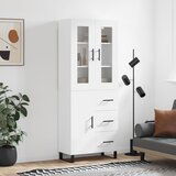 vidaXL Visoka omara bela 69,5x34x180 cm inženirski les | Shoptok.si