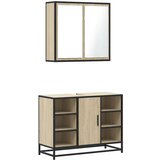  2-dijelni set kupaonskog namještaja boja hrasta sonome drveni | shoptok.hr