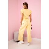 Kesi Włoski Set asymmetrical blouse + pants yellow | Shoptok.si