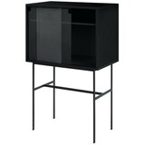 noo.ma Črna vitrina z drsnimi vrati 70x109x40 cm Lekko – Cene