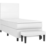  Box spring postelja z vzmetnico bel 100x200 cm umetno usnje, (20846885) | Shoptok.si