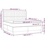  Box spring postelja z vzmetnico temno siva 160x200 cm blago, (20899875) | Shoptok.si