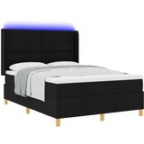 vidaXL Postelja s vzmetnico in LED, črna, 160x200 cm, tkanina, (22048963) Cene