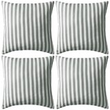  Vrtni jastuci s prugastim uzorkom 4 kom 45 x 45 cm sivi | shoptok.hr
