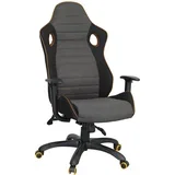 GAMING STOL kovina, umetna masa, tekstil siva, črna