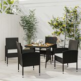 The Living Store Zunanja jedilna garnitura 5-delna poli ratan črna - Zunanja Jedilna Garnitura, (21469078) | Shoptok.si
