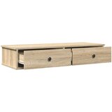 vidaXL Stenska polica s predali sonoma hrast 100x37,5x19 cm inž. les | Shoptok.si