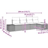  Set vrtnog kauča od 5 dijelova s jastučićima bež poli ratan | shoptok.hr