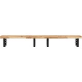  Zidna polica za umivaonik od čelika i masivnog bagremovog drva Smeđa 160 x 40 x 4 cm | Shoptok.si