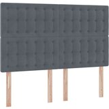 vidaXL Krevet S LED lampica s pohranom Tamno siva 140 x 200 cm Baršun | shoptok.hr