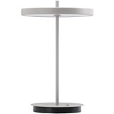 UMAGE Svijetlo siva metalna LED stolna lampa s metalnim sjenilom (visina 31 cm) Asteria Move – | shoptok.hr
