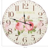  Starinski zidni sat s cvjetnim uzorkom 60 cm | shoptok.hr