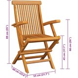 3 Vrtni stoli s taupe blazinami 3 kosi trdna tikovina | Shoptok.si