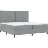  Postelja s škatlo za vzmet z vzmetnico in LED lučjo svetlo siva 200x200 cm tkanina, (22083068) | Shoptok.si
