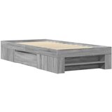 vidaXL Posteljni okvir siva sonoma 90x190 cm inženirski les, (21336413) | Shoptok.si