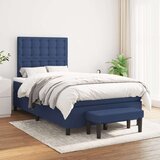  Box spring postelja z vzmetnico moder 120x200 cm blago Cene