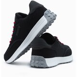 Ombre Men's shoes sneakers in combined materials - black Cene