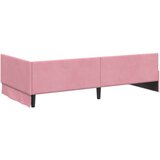 vidaXL Kotna postelja Drugo Roza 90 x 190 cm Samet in sodobno leseno | Shoptok.si