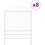 vidaXL bela vrtna ograja z obročem, dimenzije 13,6x2 m, iz jekla, (22015192) | Shoptok.si