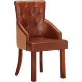 Furnova Jedilni stoli 2 kosa rjavo pravo kozje usnje, (21929556) | Shoptok.si