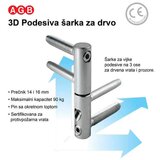  Šarka 3D uvrtna za vrata E011501615 Cene