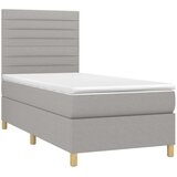  Krevet box spring s madracem LED svjetlosivi 80x200 cm tkanina | shoptok.hr