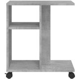 vidaXL Stranska mizica s koleščki betonsko siva 50x30x55 cm inž. les | Shoptok.si