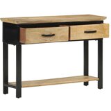 Maison Chic konzolna miza - miza ob steni 110x30x75 cm trden neobdelan mangov les, (21786398) u