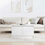 vidaXL Kavna mizica s predali bela 70,5x70x40 cm | Shoptok.si