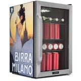 Klarstein Beersafe 70, Birra Milano Edition, hladnjak, 70 litara, 3 police, panoramska staklena vrata, nehrđajući čelik | shoptok.hr