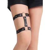 Faux Leather Double Garter 81292 Black