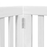 vidaXL Ograda za pse z vrati zložljiva 6 panelov bela 300cm topolovina | Shoptok.si