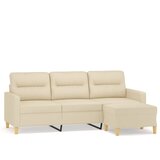  Trosjed s tabureom krem 180 cm od tkanine | shoptok.hr
