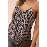 Kesi Women's tank top with chain and geometric pattern fango + black | shoptok.hr