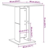 Bistro stol boja dimljenog hrasta 60x60x75 cm konstruirano drvo | shoptok.hr