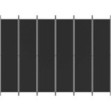 Sobna Paravan 6-delni črn 300x220 cm blago, (20594935) | Shoptok.si