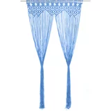 vidaXL Zavesa makrame modra 140x240 cm bombaž, (21024701)
