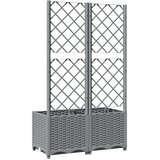  Vrtna sadilica s rešetkom svjetlosiva 80 x 40 x 136 cm PP | Eponuda.com