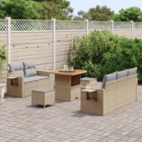  Set od 8 dijelova vrtne sofe s jastučićima bež poli ratan akacija | shoptok.hr