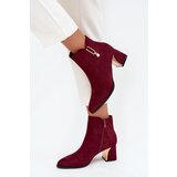 Boto Women's heeled ankle boots with gold details Bordeaux Kalivra | Shoptok.si