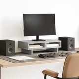 vidaXL Stojalo za monitor betonsko siva 50x27x15 cm inženirski les cene