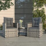 The Living Store Zunanja sedežna garnitura z blazinami 3-delna poli ratan siva - Zunanja Sedežna Garnitura, (21469614) | Shoptok.si
