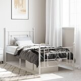 Maison Chic Kovinski Posteljni okvir - Enojna postelja - Postelja za odrasle z vzglavjem in vznožjem bel 90x190 cm, (21696064) | Shoptok.si
