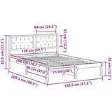  Konstrukcija postelje Svetlo siva 150 x 200 cm blago, (5000084299) | Shoptok.si