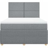  Krevet s oprugama i madracem svjetlosivi 140x190 cm od tkanine | shoptok.hr