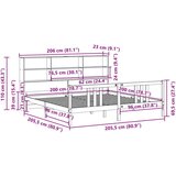 vidaXL Knjižna postelja brez vzmetnice bela 200x200 cm trdna borovina | Shoptok.si