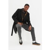 Trendyol Black Men's Belted Coat | shoptok.hr