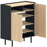 TemaHome Črna/v naravni barvi omarica za čevlje v hrastovem dekorju Sienna – | Shoptok.si