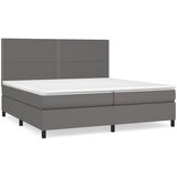  s oprugama i madracem sivi 200x200 cm od umjetne kože | shoptok.hr