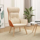  Stolica za opuštanje od tkanine i PVC-a krem | shoptok.hr